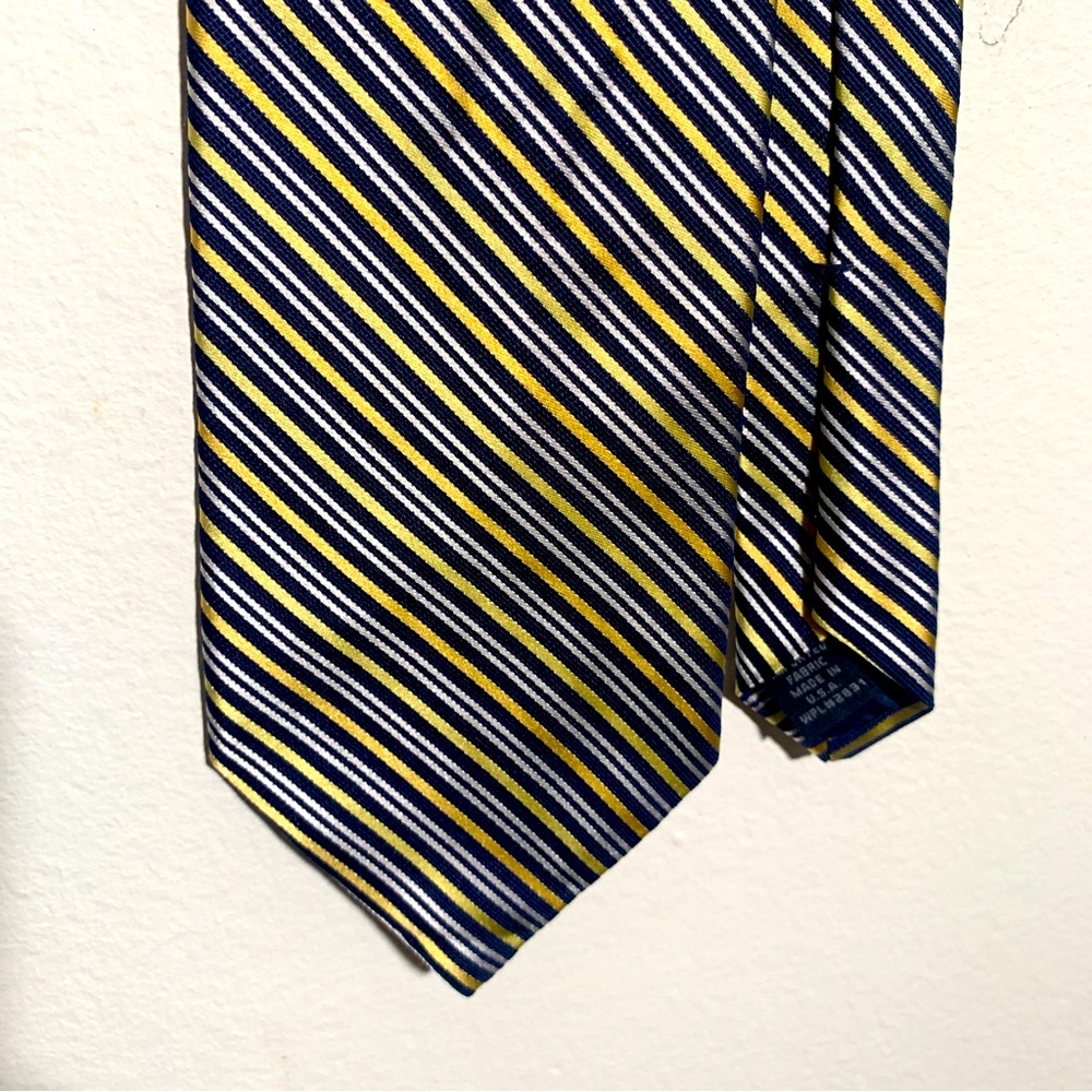 Nautica silk tie stripe yellow blue white
